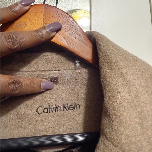 Calvin Klein Wool Cashmere Blend Peacoat Women’s XL Classic Button Coat in Oat - Picture 4 of 15